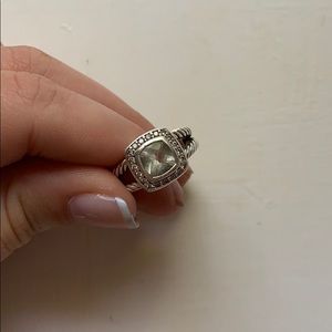David Yurman petite Albion ring. Prasiolite stone.